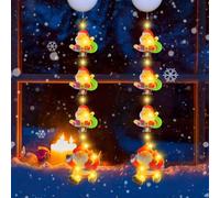 Luci di Natale Finestra,2 Pezzi Natale Decorazione Della Finestra,Luci Appese a Ventosa di Natale,Batteria Luce di Babbo Natale a Ventosa, Lampada a Ventosa per Finestra di Natale,Luminarie Natalizie
