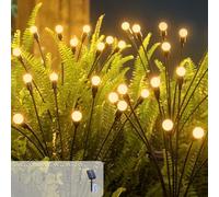 Luci di Natale Luci Solari Esterno Solar Firefly Lamp 6 Pezzi 8 Modalità 48 LED Firefly Lights con Telecomando, IP65 Impermeabile Lampade da Giardino per Cantiere Esterni Decorazioni Natalizie