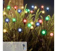 Luci di Natale Luci Solari Esterno Solar Firefly Lamp 6 Pezzi 8 Modalità 48 LED Firefly Lights con Telecomando, IP65 Impermeabile Lampade da Giardino per Cantiere Esterni Decorazioni Natalizie