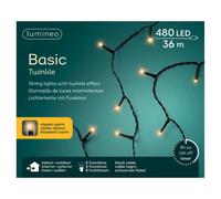 Luci di Natale Lumineo Basic - 480 Led Luce Calda - Filo Nero da 36 metri