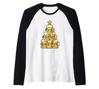 Luci di Natale Piramide di Birra Maglia con Maniche Raglan