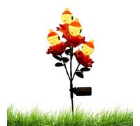 Luci di Natale solari, paletti da giardino di rose per le vacanze, luci solari natalizie per esterni, decorazione per cortile, portico, prato, vialetto, vialetto, paesaggio, festa