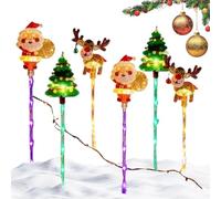 Luci di Natale solari per esterni, ABS 47 cm lampada da palo da patio impermeabile | Decorazione natalizia renne con luminosità festiva, balcone pietra miliare del prato, illuminazione del festival