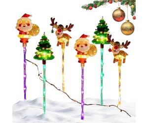 Luci di Natale solari per esterni, ABS 47 cm lampada da palo da patio impermeabile | Decorazione natalizia renne con luminosità festiva, balcone pietra miliare del prato, illuminazione del festival