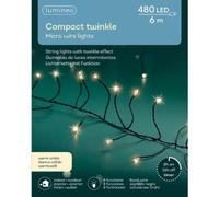 Luci di Natale Twinkle Bianco caldo 480 micro led 6 mt
