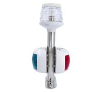 Luci di navigazione 12V su asta inox (set 3 fanali)