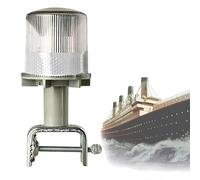 Luci di Navigazione per Barche Impermeabili IP65, Faro di Sicurezza per Barche ad energia Solare (Luce Lunga + Lampeggiante), Rosso/Verde/Bianco, Bianco