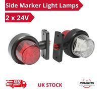 Luci di posizione laterali 24v led lecca-lecca rosso bianco x2 specchietto ad...