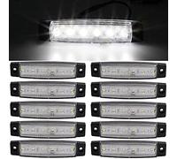 Luci di Posizione per Auto, 10 Pezzi Indicatori di Direzione per Auto Indicatori di Direzione Laterali per Auto Luci di Posizione a LED 6SMD 12V (Bianca)