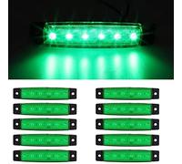 Luci di Posizione per Auto, 10 Pezzi Indicatori di Direzione per Auto Indicatori di Direzione Laterali per Auto Luci di Posizione a LED 6SMD 12V (Verde)