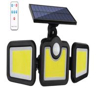 Luci di Sicurezza solari COB da Esterno, 171 luci solari con sensore di Movimento e Telecomando, Angolo Ampio 270°, IP65, luci da Parete alimentate a energia Solare, 3 modalità per vialetti, 1 co