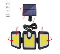 Luci di Sicurezza solari COB da Esterno, 171 luci solari con sensore di Movimento e Telecomando, Angolo Ampio 270°, IP65, luci da Parete alimentate a energia Solare, 3 modalità per vialetti, 1 co