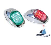 LUCI DI VIA led Fanale rosso verde inox - luci navigazione - barche 11.039.21