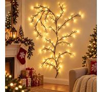 Luci di vite luminose, luci di vite di salice incantate for parete | Vite di salice illuminata con luce calda remota for le pareti della camera da letto, natalizie(A,5.9 ft)