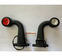 Luci d'ingombro COPPIA a led con braccio ad angolo 45° colore rosso e bianco