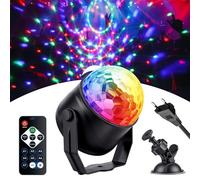 Luci Discoteca, LED Controllata Dalla Musica, Striscia Luminosa Sferica Rotante a 360° con Telecomando, DJ RGB da 3W, Adatta per Riunione di Famiglia, Decorazioni per Compleanni, KTV, Feste di Natale