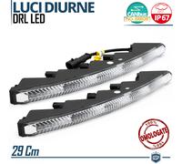Luci Diurne LED DRL Universali Auto 29CM OMOLOGATE Luce Bianca Ghiacciata CANbus