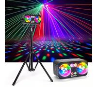 Luci Dj 6-in-1 con 70" Treppiede, Luci Discoteca a ritmo di musica, Luci da discoteca con Effetto Stroboscopico, Luce da Disco Ball con Telecomando per Festa, Matrimonio, famiglia, Natale e Halloween
