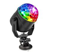 Luci Dj, Luci da palco a LED DJ con sfera da discoteca Effetto 7 colori rotanti con sincronizzazione musicale for ventosa for auto telecomandata for l'auto della festa di compleanno per Palcoscenico D