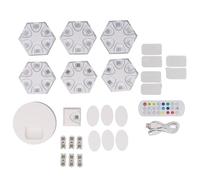 Luci Esagonali da 6 Pezzi, Luci Esagonali con Sincronizzazione Musicale RGB Luci da Gioco a LED Luci Esagonali Senza Fili da Parete con Telecomando per Soggiorno Camera da Letto