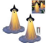Luci fantasma di Halloween con LED e asta telescopica, decorazione spettrale per esterni/interni, per portico e cortile, decorazioni a batteria