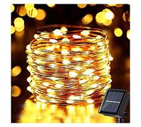 Luci for fiabe solari, (8 modalità) 32ft / 10m 100 PORTATO Lampade solari Stringadoria all'aperto, filo di rame impermeabile a filo solare luci decorative for giardino patio partito (bianco caldo)