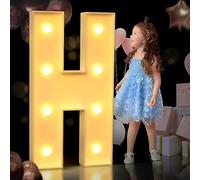Luci for tendoni da 1,2 m Lettere grandi a LED illuminate for decorazioni for feste, kit di lettere a mosaico in pannello di schiuma spessa pretagliato con lampadine for decorazioni ( Color : Letter H
