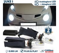 Luci FULL LED H4 CANBUS ANABBA+ABBA PER Nissan Juke 10-14 6500K 8000LM GHIACCIO