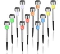 Luci Giardino Solari LED, 12 Pezzi Colorati e Resistente alle Intemperie