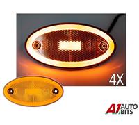 Luci Indicatori LED Laterali Arancioni Ovali 12V 24V X4 Neon Per Camion