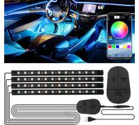 Luci Interne Auto, RGB Striscia LED Con APP E Controller Aggiornati, Impermeabil