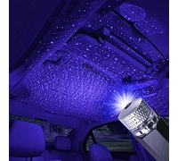 Luci interne per auto, USB Atmosphere Night Light Luce notturna per proiettore stellare per camera da letto, auto, soffitto e decorazioni per feste (Viola Blu)