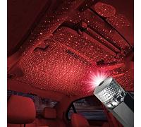 Luci interne per auto, USB Atmosphere Night Light Luce notturna per proiettore stellare per camera da letto, auto, soffitto e decorazioni per feste (Rosso)