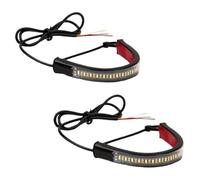 Luci Lampeggianti Motociclette Indicatori Di Direzione 2 Pezzi 12V Strisce DRL Universali Motociclette Cavo Marcia Con Anello Scintilla Bianco Ambra