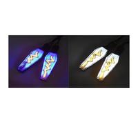Luci Lampeggianti Motociclette Per NC750X Indicatori Direzione Luci Dei Freni Motociclo Anteriore Posteriore Lampeggiatore(Blue and white)