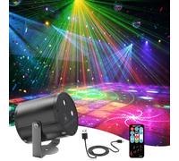 Luci laser cilindriche rosse e verdi, luci a sfera da discoteca per DJ, proiettore da palcoscenico a LED RGB in ABS con effetto flash, ideale per decorazioni natalizie, carnevale, club, bar e casa.