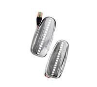 Luci Laterali Compatible with Benz for C-Class W202 1994-1997 for CLK-Class W208 1997-2000 Car Side Marker Turn Signal Lights Blinker Lamp(Smoked black)