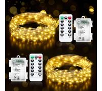 Luci Led a Batteria, 2 Pezzi 5M 50 Led Rame Filo Catene Luminose Lucine Fata Luc