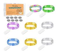 Luci Led a Batteria, 8 Pezzi 2M 20 LED Impermeabile Catena Luminos Decorativa Multicolore Ghirlanda Luminosa Lucine per Bottiglie Fai da te, Feste, Giardino, Natale, Matrimonio (6 Colori)