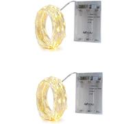 Luci LED a batteria, stringa 2 m, filo d'argento, 20 LED, modalità multiple, ...