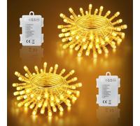 Luci LED Batteria, 2 Pezzi 5M 50LED Catena Luminosa per Interni e Esterni | Lucine Fata Luci 8 Modalità con Timer IP65 Impermeabile Luci di Natale per Natale, Giardino, Festa, Casa - Bianco Caldo