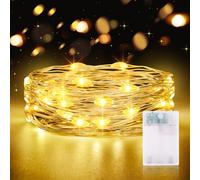 Luci LED Batteria con Timer, 2M 20LED Lucine Led Decorative a Batteria Fairy Light Ghirlanda Luminosa Lucine Waterproof per Camere da Letto Giardino Casa Feste Natale Matrimonio