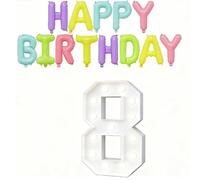 Luci LED Con Numeri Da 0 A 9, Lampade Palloncini Decorativi For Decorazioni Di Compleanno, Feste In Casa(Number 8,120cm/4ft)