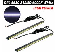 Luci LED diurne Slim auto Camper Barca 19cm Led Samsung 5630 WATERPROOF BIANCO