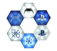 Luci LED Esagono PlayStation Merchandise Ufficiale, Decorazione Personalizzabile per Stanza di Gioco, Luce Controllata da Telecomando & Modalità Reattiva alla Musica