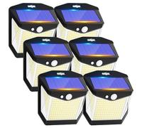 Luci LED Esterno Giardino Solare - 6 Pezzi 248 LED Faretti Esterno con Pannello Solari con Sensore da Movimento 3 Modos 270° Illuminazione Lampada Fari Solare da Esterno