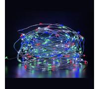 LUCI LED FILO RAME CON 200 LED MULTICOLOR 20M A BATTERIA USO INTERNO E ESTERNO