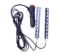 Luci LED Interne Auto Atmosfera, Striscia 18 LED Gialla | Decorazione Abitacolo per Auto, Alimentazione Accendisigari, Installazione Semplice, Corpo in Plastica