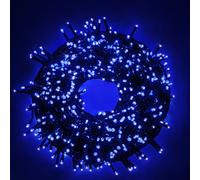 Luci LED Natalizie da Esterno/Interno, 5mm, Cavo Verde, 8 Modalità, Controller 31V con Memoria, IP44 (Blu, 9M 180LED)