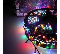 Luci LED Natalizie da Esterno/Interno, 5mm, Cavo Verde, 8 Modalità, Controller 31V con Memoria, IP44 (Multicolore, 50M 1000LED)